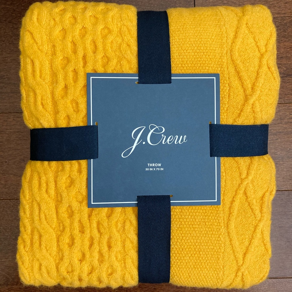 J.Crew cable knit throw